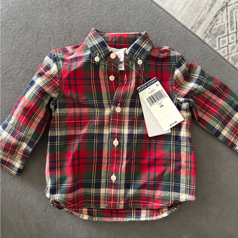 Plaid Kids Shirt - Red and Green